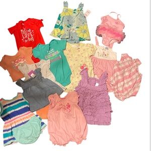 Baby girl infant clothing lot 3-6 months 20 items bundle warm weather bundle